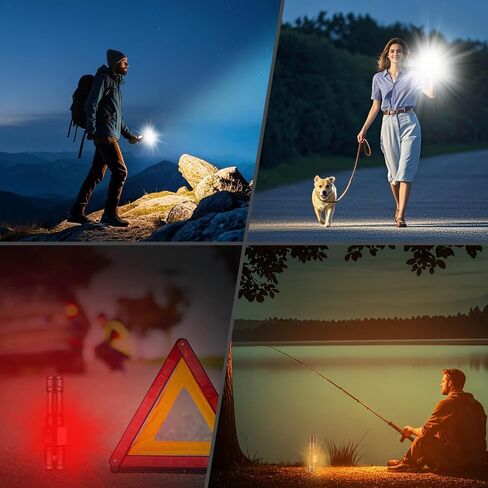 مصابيح JAY-PARK عالية لومن قابلة لإعادة الشحن، مصباح يدوي LED قابل لإعادة الشحن فائق السطوع 250000 لومن، مصباح يدوي قوي مع ضوء جانبي COB للتخييم، وانقطاع التيار الكهربائي in Kuwait