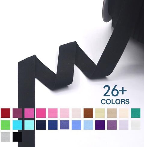 Generic Nine Looms 1 Inch 25mm, 3 Yards Elastic Band for Sewing, Black Knit Elastic Bands Cord for Sewing Waistband and Pants Waist, High Elasticity (3Y Black) in Saudi Arabia
