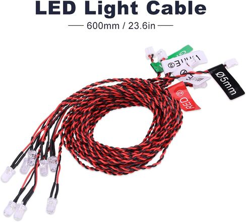 8 LED RC Light Kit ، أضواء وميض RC البلاستيكية مع سلك 23.6 بوصة ، وأضواء طائرة RC يتم تثبيتها بسهولة لطائرة هليكوبتر طائرة RC وأنواع أخرى من الطائرات in Kuwait
