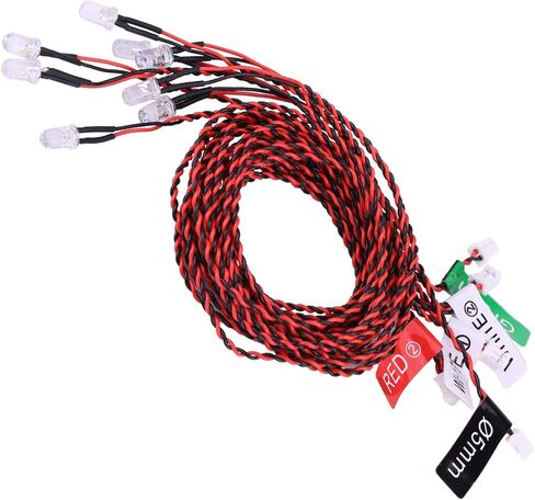 8 LED RC Light Kit ، أضواء وميض RC البلاستيكية مع سلك 23.6 بوصة ، وأضواء طائرة RC يتم تثبيتها بسهولة لطائرة هليكوبتر طائرة RC وأنواع أخرى من الطائرات in Kuwait