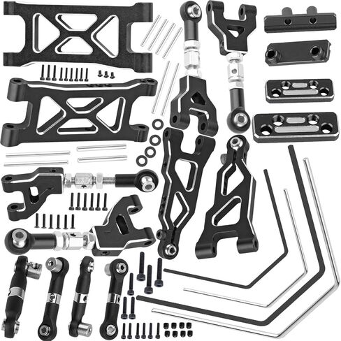 ترقيات جزء ل 1/16 Mojave Grom 223S DSC 4x4 RTR ، 1/16 Mojave Grom 4x4 RTR ، ALUMINUM الأمامية والخلفية على عريض الأسلحة و RC ARMS ARMS UP ، استبدل (ARA330839+ARA330840) ، Black in Saudi Arabia