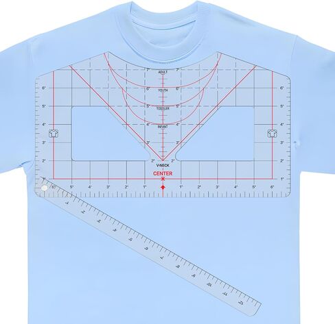 1 PCS T Shirt Moalment Tool ، حاكم PVC الشفاف/Round PVC للتطريز ، تصميم مركز توظيف أداة القياس ، دليل حاكم تي شيرت للمحاذاة ، حاكم القميص. in Saudi Arabia