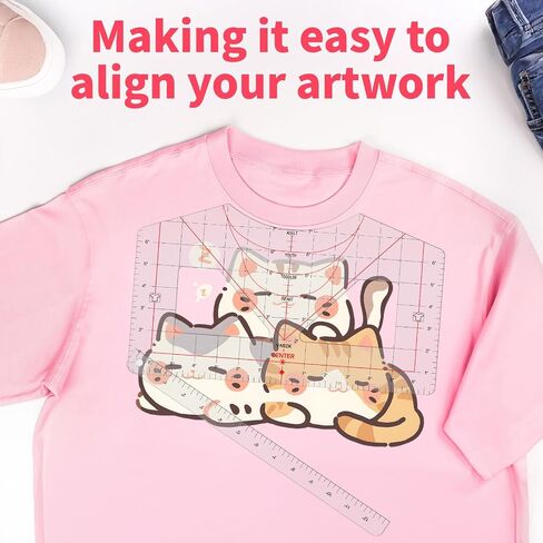1 PCS T Shirt Moalment Tool ، حاكم PVC الشفاف/Round PVC للتطريز ، تصميم مركز توظيف أداة القياس ، دليل حاكم تي شيرت للمحاذاة ، حاكم القميص. in Saudi Arabia