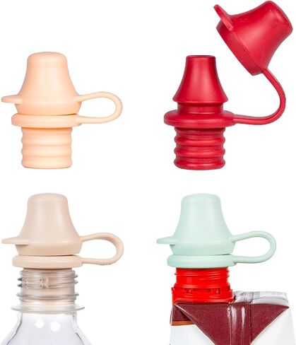 كيديكاب - محول فوهة زجاجة المياه للأطفال والرضع والكبار - مجموعة مكونة من 3 قطع، تصميم مانع للتسرب والانسكاب، خالي من مادة BPA، قابل لإعادة الاستخدام وسهل الاستخدام، المريمية والرمل والخوخ in Kuwait