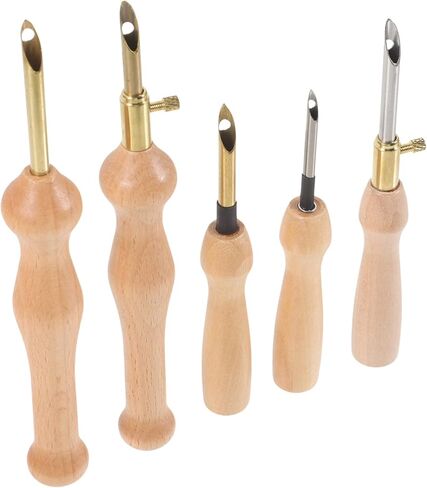Glstoy 5pcs Punch Needle تطريز مقبض خشبي الإبر لك ديكور المنزل ومشاريع DIY in Kuwait