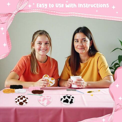 Cheerupp 4 PCS Breakfast Punch Coasters Kit ، Toast Bread Easy DIY Craft Emele Edele Sterbroidery for Beginners Pholeds ، Punch Needle Supplies Studerts Tuder in Saudi Arabia