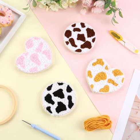 Cheerupp 4 PCS Breakfast Punch Coasters Kit ، Toast Bread Easy DIY Craft Emele Edele Sterbroidery for Beginners Pholeds ، Punch Needle Supplies Studerts Tuder in Saudi Arabia