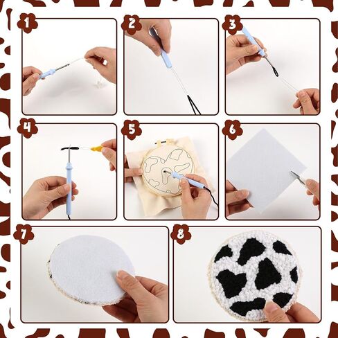 Cheerupp 4 PCS Breakfast Punch Coasters Kit ، Toast Bread Easy DIY Craft Emele Edele Sterbroidery for Beginners Pholeds ، Punch Needle Supplies Studerts Tuder in Saudi Arabia