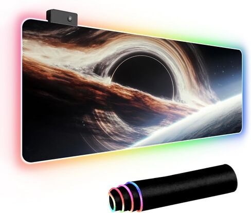 RGB Galaxy Nebula Gaming Mouse Pad - Large Non-Slip Rubber Base, Extended Keyboard & Mouse Mat for PC, Laptop, Desk (31.5" x 11.8") (01) in Saudi Arabia