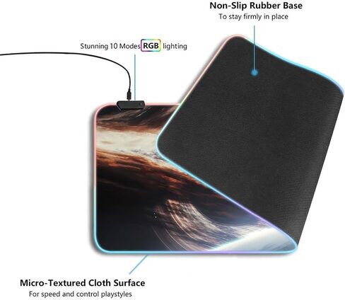 RGB Galaxy Nebula Gaming Mouse Pad - Large Non-Slip Rubber Base, Extended Keyboard & Mouse Mat for PC, Laptop, Desk (31.5" x 11.8") (01) in Saudi Arabia