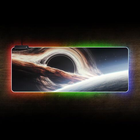 RGB Galaxy Nebula Gaming Mouse Pad - Large Non-Slip Rubber Base, Extended Keyboard & Mouse Mat for PC, Laptop, Desk (31.5" x 11.8") (01) in Saudi Arabia