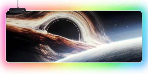 RGB Galaxy Nebula Gaming Mouse Pad - Large Non-Slip Rubber Base, Extended Keyboard & Mouse Mat for PC, Laptop, Desk (31.5" x 11.8") (01) in Saudi Arabia