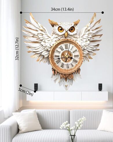 الألغاز الخشبية ثلاثية الأبعاد للبالغين ، مجموعة Clock Clock Snowy Owl Diy مع البندول - فكرة هدية إبداعية ، مبتدئ 31 قطعة ثلاثية الأبعاد للمراهقين والكبار ديكور المنزل in Kuwait