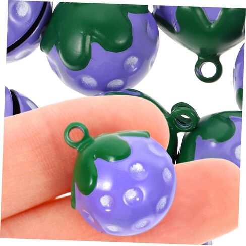 Toyvian 10pcs Strawberry Bell Pendant Diy Necklace Charm Collar Accessories for Pet Christmas Bells Decor in Saudi Arabia