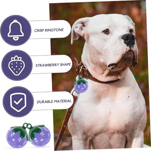 Toyvian 10pcs Strawberry Bell Pendant Diy Necklace Charm Collar Accessories for Pet Christmas Bells Decor in Saudi Arabia