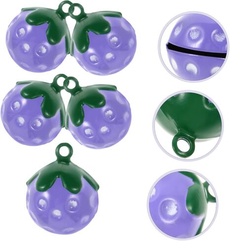 Toyvian 10pcs Strawberry Bell Pendant Diy Necklace Charm Collar Accessories for Pet Christmas Bells Decor in Saudi Arabia