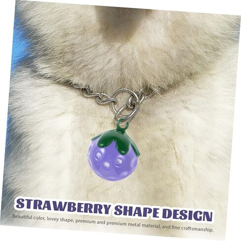 Toyvian 10pcs Strawberry Bell Pendant Diy Necklace Charm Collar Accessories for Pet Christmas Bells Decor in Saudi Arabia
