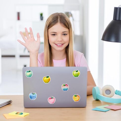 Whaline 1000pcs العودة إلى ملصقات المدرسة التفاح شكل ملصقات صائق لفة 1.5 بوصة ملصق ملصق للاصق ذاتيا لدعوة البطاقة الدعوة ديكور الهدية in Saudi Arabia