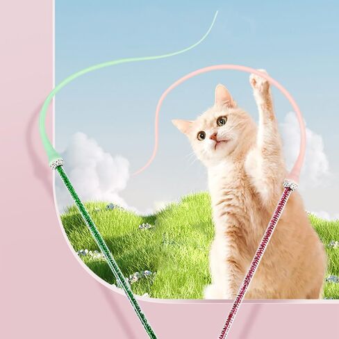 2pcs الفئران ألعاب Cat Cat Teaser ، ألعاب عصا القط التفاعلية مع عبوات ذيل 2 ، تذبذب ألعاب المطاردة لقطط القطط عيد ميلاد عيد ميلاد in Saudi Arabia