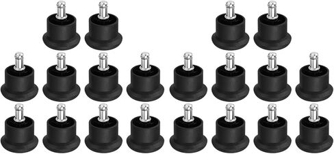 Chair Fixed Casters Replacement, 20 Pcs Office Chair Stationary Castors Non Rolling Chair Feet Low Profile Bell Glides Short Plastic Glides Chair Feet Wheel Stopper (Snap in) in Saudi Arabia