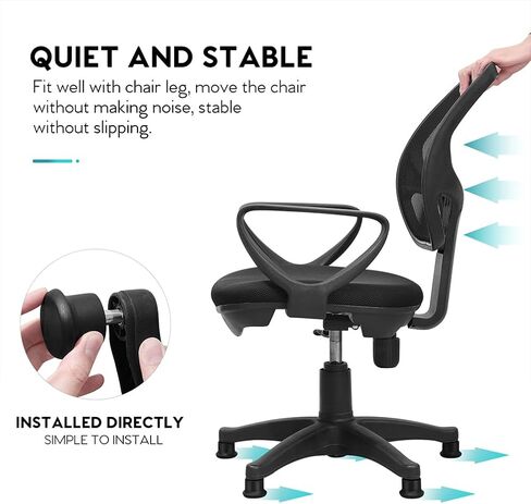Chair Fixed Casters Replacement, 20 Pcs Office Chair Stationary Castors Non Rolling Chair Feet Low Profile Bell Glides Short Plastic Glides Chair Feet Wheel Stopper (Snap in) in Saudi Arabia