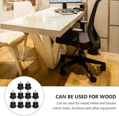 Chair Fixed Casters Replacement, 20 Pcs Office Chair Stationary Castors Non Rolling Chair Feet Low Profile Bell Glides Short Plastic Glides Chair Feet Wheel Stopper (Snap in) in Saudi Arabia
