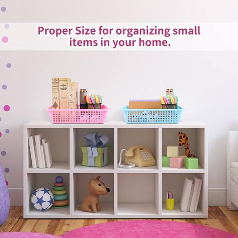 Aodaer 36 Pack Classroom Storage Baskets Bins Back to School Supplies Plastic Desktop Storage Tray 13.5 x 10 x 3 Inch Stackable Organizer Baskets Colorful Organizer Trays for Classroom Office Decor in Kuwait