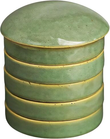 Watercolor Mixing Tray Set, 5-Piece Ceramic Palette with Lid, Elegant Chinese Style for Artists in Saudi Arabia