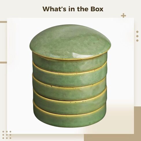 Watercolor Mixing Tray Set, 5-Piece Ceramic Palette with Lid, Elegant Chinese Style for Artists in Saudi Arabia