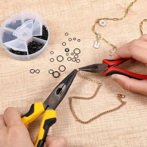 Bewudy 970pcs حلقات القفز السوداء المفتوحة ، O Ring Connectors خاتم القفز لخواتم صنع المجوهرات لقلادة أقراط سوار (4/5/6/7/8/10 ملم) in Saudi Arabia