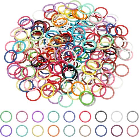 200 PCS حلقات قفزة ملونة ، حلقات قفزة معدنية من الحديد 10 مم ، حلقات قفزة O RING موصلات للمجوهرات DIY قلادات القلادات in Saudi Arabia