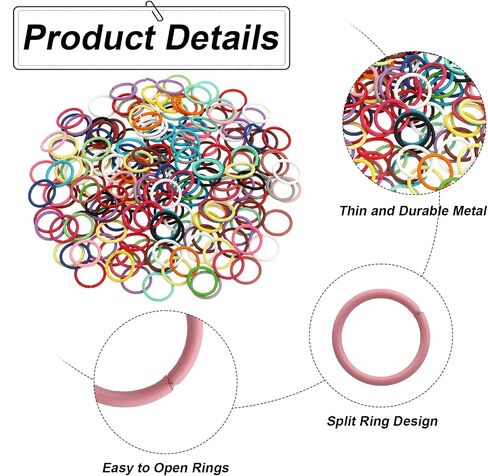 200 PCS حلقات قفزة ملونة ، حلقات قفزة معدنية من الحديد 10 مم ، حلقات قفزة O RING موصلات للمجوهرات DIY قلادات القلادات in Saudi Arabia