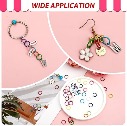 200 PCS حلقات قفزة ملونة ، حلقات قفزة معدنية من الحديد 10 مم ، حلقات قفزة O RING موصلات للمجوهرات DIY قلادات القلادات in Saudi Arabia