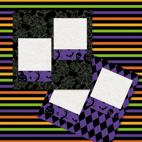 Whaline 24 Sheets Halloween Pattern Paper Pumpkin Ghost Bat Scrapbook Specialty Paper Double Sided for DIY Crafts Card Making Photo Album Journal Decor, 6 x 6 Inch in Saudi Arabia