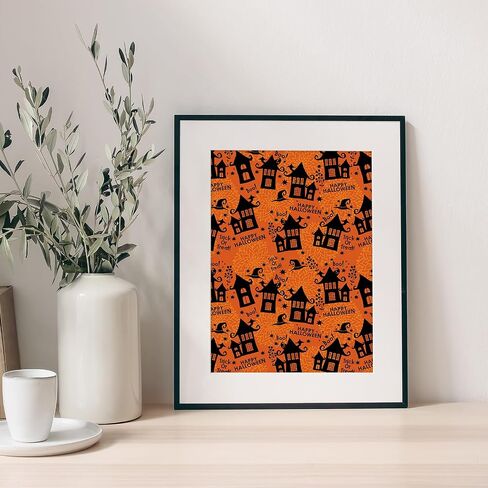 Whaline 24 Sheets Halloween Pattern Paper Pumpkin Ghost Bat Scrapbook Specialty Paper Double Sided for DIY Crafts Card Making Photo Album Journal Decor, 6 x 6 Inch in Saudi Arabia