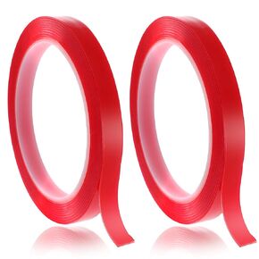 2 Rolls Nail Art Tape, 98FT Double Sided Tape Nails, Waterproof Removable Traceless Clear Mounting Tape, Press on Nail Supplies for Nail Tips Colors Designs Showcase in Kuwait