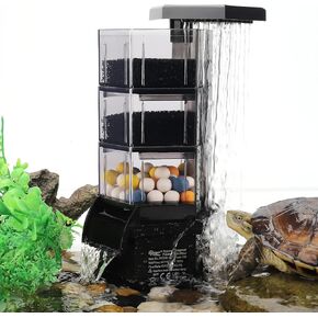 hygger Turtle Tank Filter with Adjustable Flow for Reptiles Frogs:Combinable Four-Layer Aquarium Filter,130GPH Quiet in-Tank Filter with Filter Media for 10 to 40 Gallon Low Water Level Aquarium in Kuwait