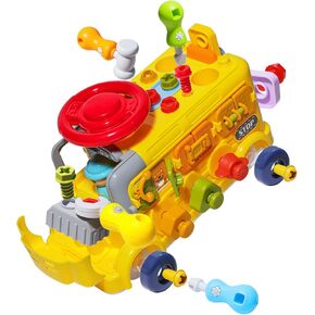 SO&MOTOYS Tool Kit for Kids，Montessori Educational Building Toys for 3-5 Year-Old Boys and Girls，Learning & Practice Tool Cart in Kuwait