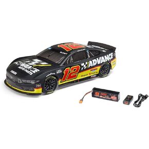 LOSI 1/12 NASCAR RC RACE CAR RYAN Blaney رقم 12 2025 ADVANCE AUTO FORD MUSTANG 2S AWD RTR تم تصنيه على الطريق وشاحن شاحن الأسود LOS1122512 in Kuwait