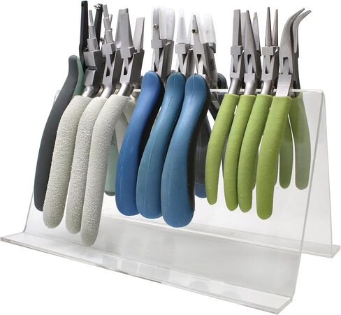 رف Beadsmith Acrylic Plier - العناصر الأساسية - الحامل هو 8 "× 4.25" × 4.75 " - تنظيم كماشة ، يوفر سهولة الوصول وحفظ مساحة التخزين - رائعة لمقاعد العمل ، الاستوديو والأدوات سقيفة in Saudi Arabia