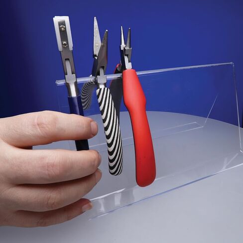 رف Beadsmith Acrylic Plier - العناصر الأساسية - الحامل هو 8 "× 4.25" × 4.75 " - تنظيم كماشة ، يوفر سهولة الوصول وحفظ مساحة التخزين - رائعة لمقاعد العمل ، الاستوديو والأدوات سقيفة in Saudi Arabia