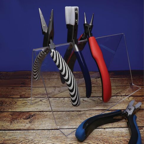 رف Beadsmith Acrylic Plier - العناصر الأساسية - الحامل هو 8 "× 4.25" × 4.75 " - تنظيم كماشة ، يوفر سهولة الوصول وحفظ مساحة التخزين - رائعة لمقاعد العمل ، الاستوديو والأدوات سقيفة in Saudi Arabia