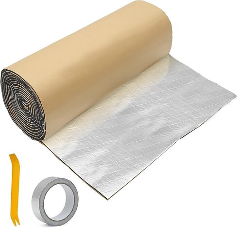 39 Pcs Sound Deadening Mat, 157mil 4mm 55sqft Heat Insulation Pad Universal for Car Door Floor Damping Self Adhesive Foam with Foil Tape and Tool in Saudi Arabia