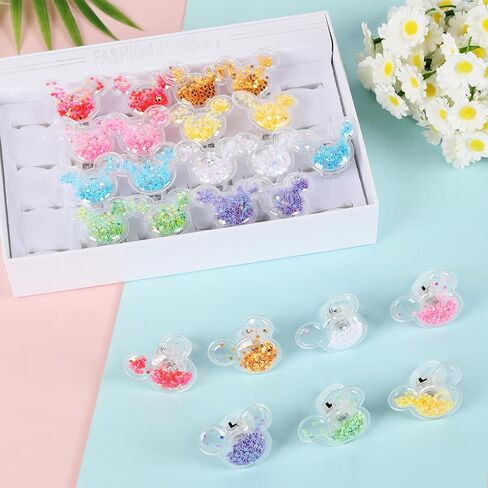 Mouse Party Favors 24 Pcs Glitter Mouse Ear LED Light Up Rings Glowing Finger Rings Toys for Birthday Party Supplies Classroom Prizes Pinata Goodie Bag Stuffers Gifts in Saudi Arabia