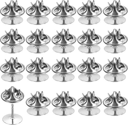 uxcell 50Pairs Metal Locking Pin Backs, Brass Butterfly Clutch Tie Tacks Pin Back Replacement with 9.5mm Length Blank Pins for Name Tag Craft Making, Black in Saudi Arabia