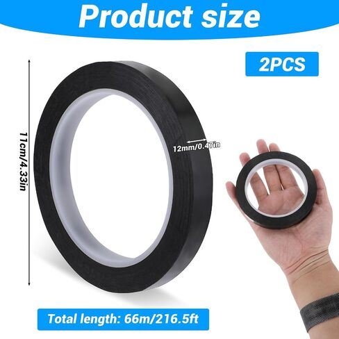 2 PCS شريط السبورة ، 217 قدم × 1/2 بوصة شريط أبيض شريط الأشرطة السوداء الرسوم البيانية خط لاصق خط الشبكة العلامات الجافة محو الأشرطة السود in Saudi Arabia