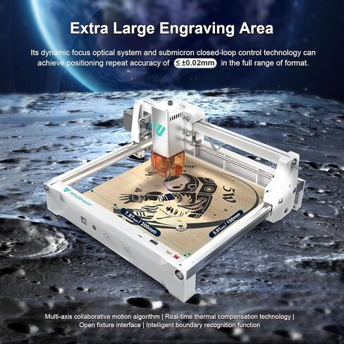 Winddraumr Laser Laser Engraver P1 Pro 5W Awital Diy Diy Machining Laser Machining مع استخدام غير متصل ، 200 × 150 مم ، بقعة ليزر 0.08 ملم ، قاطع ليزر CNC وحفر للجلد المعدني المطلي بالخشب in Saudi Arabia