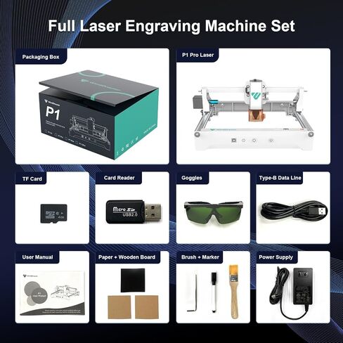 Winddraumr Laser Laser Engraver P1 Pro 5W Awital Diy Diy Machining Laser Machining مع استخدام غير متصل ، 200 × 150 مم ، بقعة ليزر 0.08 ملم ، قاطع ليزر CNC وحفر للجلد المعدني المطلي بالخشب in Saudi Arabia