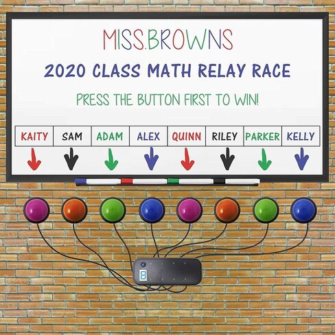 Teacher's Choice Light Up Game Buzzer System, Displays The Winning Player Loud, Unique Sounds for Each Buzzer, Great for Trivia Games, Family Feud, Jeopardy (8 Pack) in Kuwait