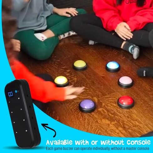 Teacher's Choice Light Up Game Buzzer System, Displays The Winning Player Loud, Unique Sounds for Each Buzzer, Great for Trivia Games, Family Feud, Jeopardy (8 Pack) in Kuwait